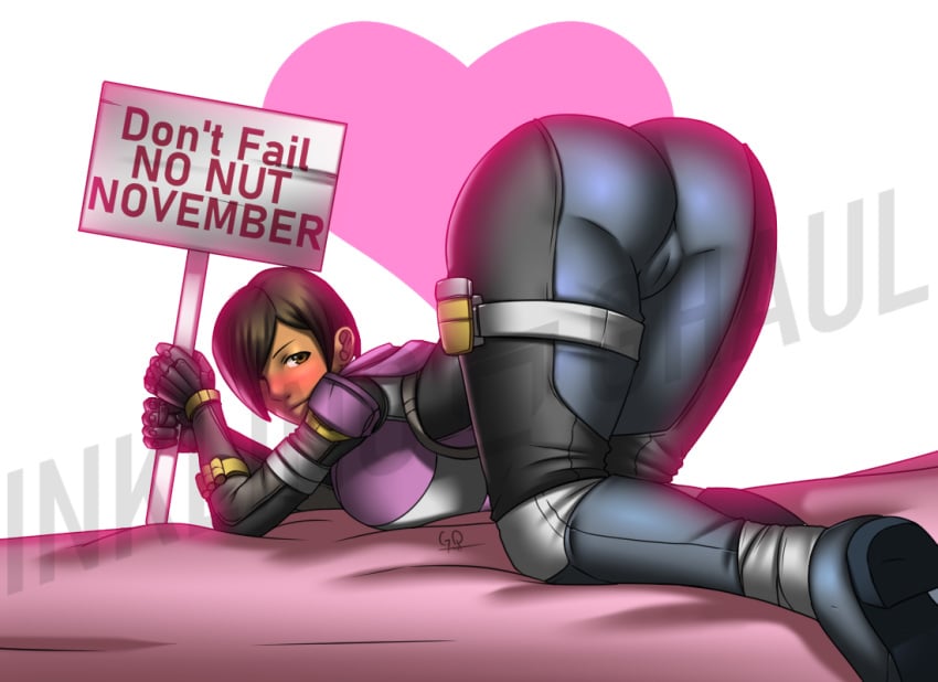 armor ass ass_focus ass_up big_ass big_breasts blush bungie cameltoe clothed clothing commission dark-skinned_female dark_skin destiny_(game) female female_only fully_clothed gary-q guardian_(destiny) hunter_(destiny) no_nut_november no_nut_sabotage original_character presenting short_hair tagme tight_clothing