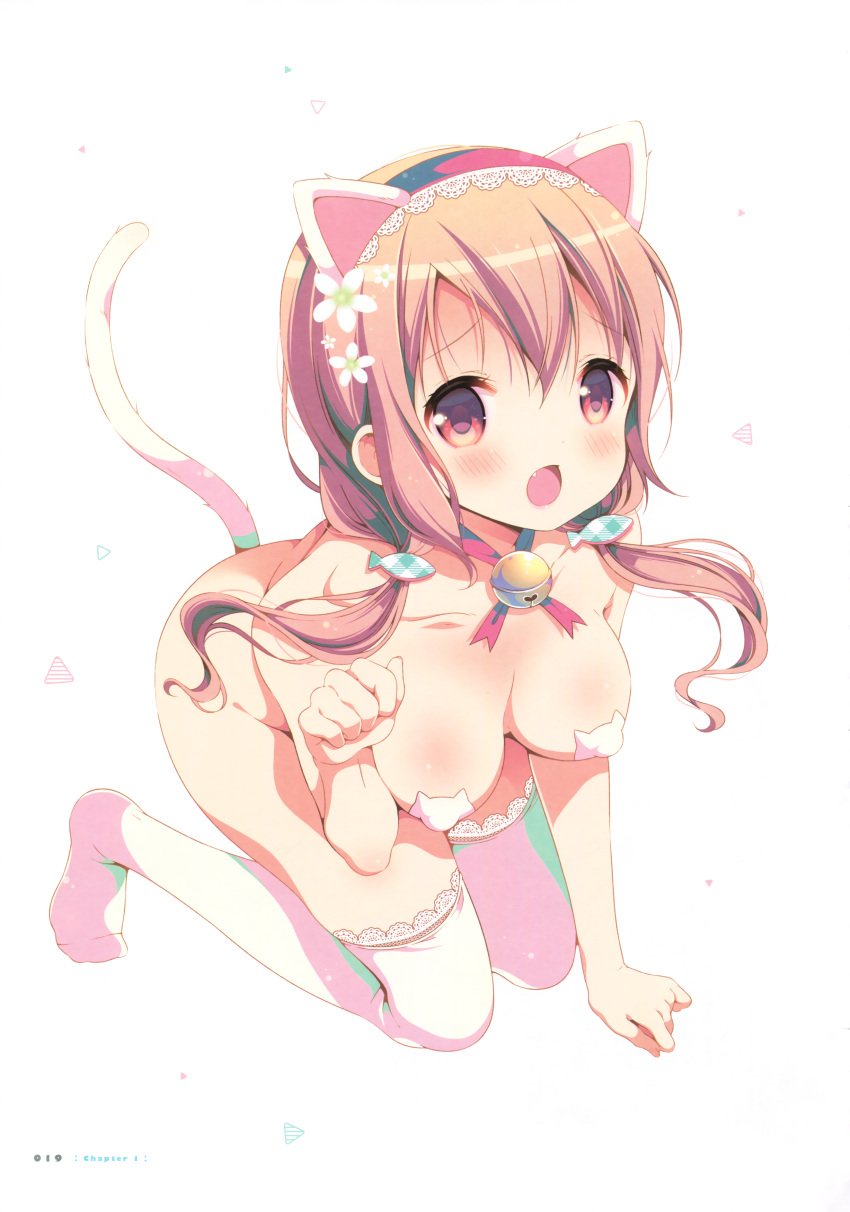 1girls all_fours bell_collar blush breasts butt_plug_tail buttplug buttplug_tail cat_ears cat_pasties cat_tail collar embarrassed erect_nipples erection_under_clothes female hanging_breasts hinako_note large_breasts large_nipples lips march-bunny medium_breasts nipple_pasties nipples nopan oerba_yun_fang official_art open_mouth orange_eyes orange_hair pasties paw_pose puffy_areola puffy_nipples sakuragi_hinako submissive submissive_female thick_thighs thighhighs