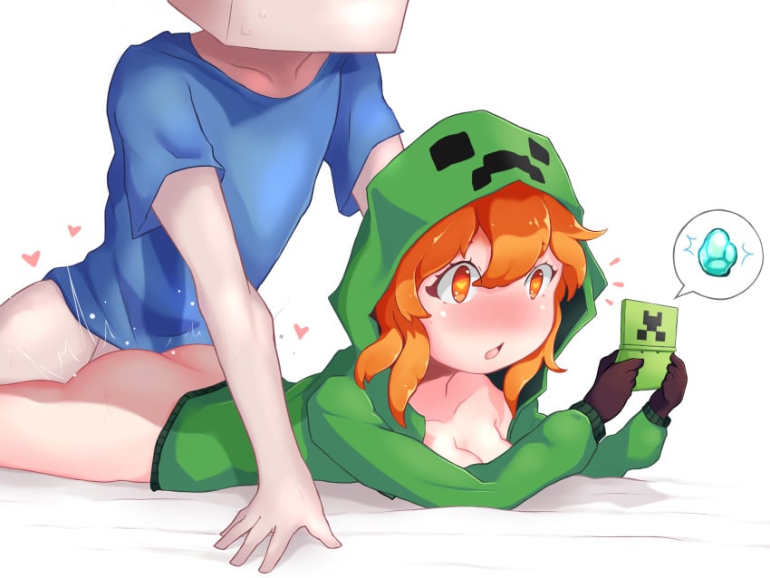 1boy 1girls adult ass clothed_female clothed_male color commission creeparka creeper creeper_girl cupa female from_behind from_behind_position games hi_res human humanoid kalia3see male male/female minecraft mob_talker no_panties orange_eyes orange_hair outside sex sex_from_behind steve_(minecraft) taken_from_behind yellow_eyes