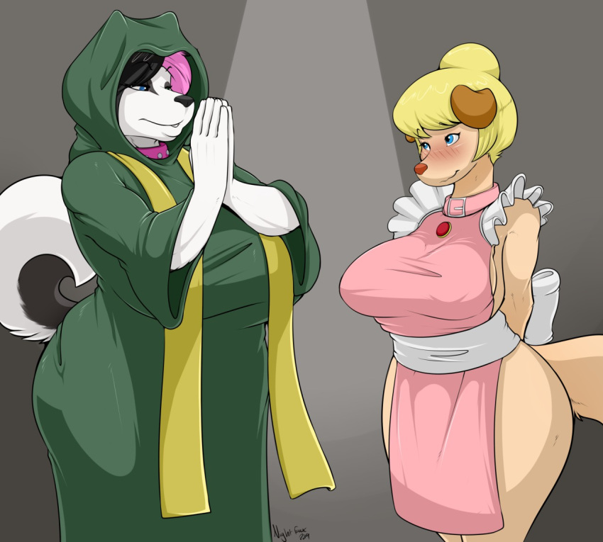 2girls anthro breasts canine dog female furry mammal mrs._hudson original_character sherlock_hound_(series)