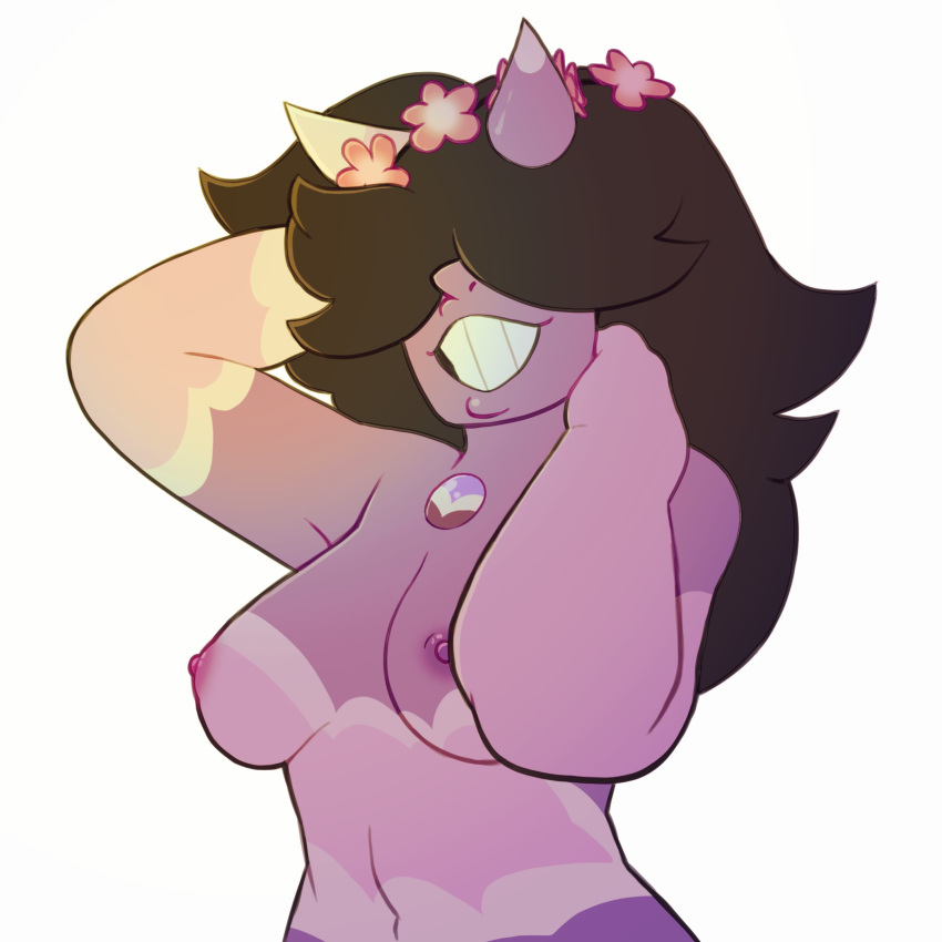 breasts cartoon_network cute female gem_(species) lace_amethyst neversaywhere nipples pinup seductive steven_universe thick