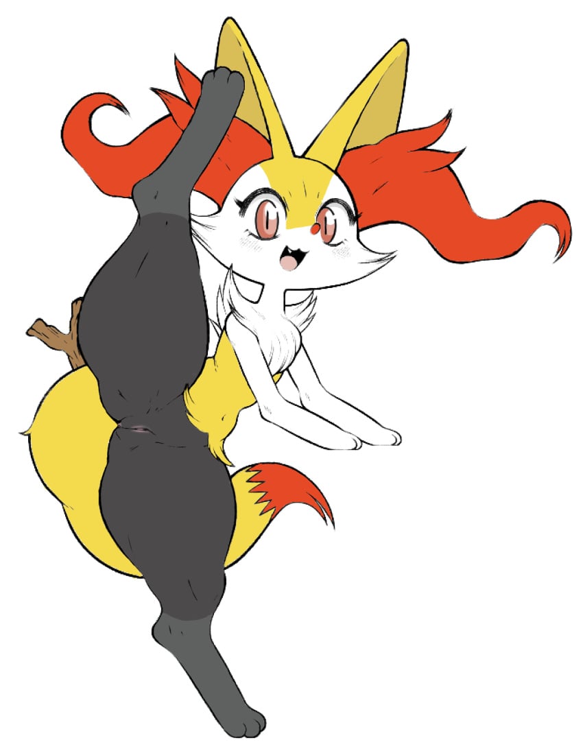 anthro anus black_fur blush box_(hajimeyou654) braixen color colored edit fangs female female_only genitals nintendo open_mouth open_smile pokémon_(species) pokemon pokemon_(species) pussy red_fur smile tongue white_fur yellow_fur