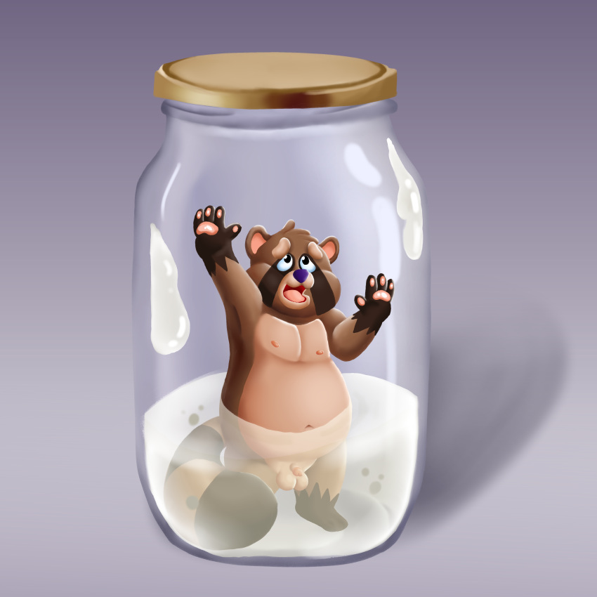 1:1 2020 absurd_res against_glass anthro balls belly biped bodily_fluids brown_body canid canine cum cum_jar cum_jar_(meme) cum_on_glass digital_media_(artwork) flaccid fur furry_only genital_fluids genitals glass hair hand_on_glass hi_res humanoid_genitalia jar male male_only mammal micro moobs navel nipples nude open_mouth overweight overweight_anthro overweight_male penis raccoon_dog siblu sibluself simple_background small_penis solo tanuki tongue