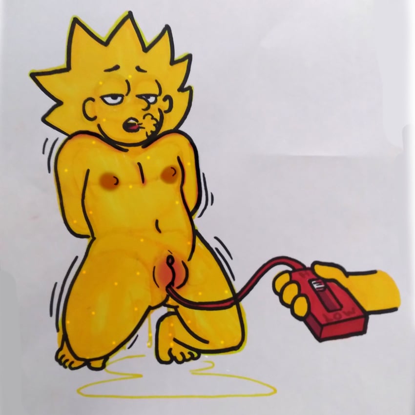 bullet_vibe flat_chest lisa_simpson small_breasts the_simpsons vibrator yellow_body young