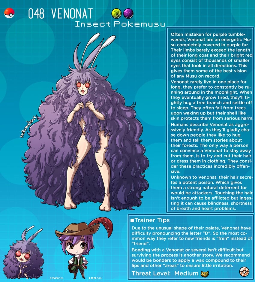 creature_index english_text highres humanoid insects kinkymation nintendo nude page_48 page_number pokémon_(species) pokemon pokemon-girl_encyclopedia pokemorph pokemusu profile tagme text text_box venonat