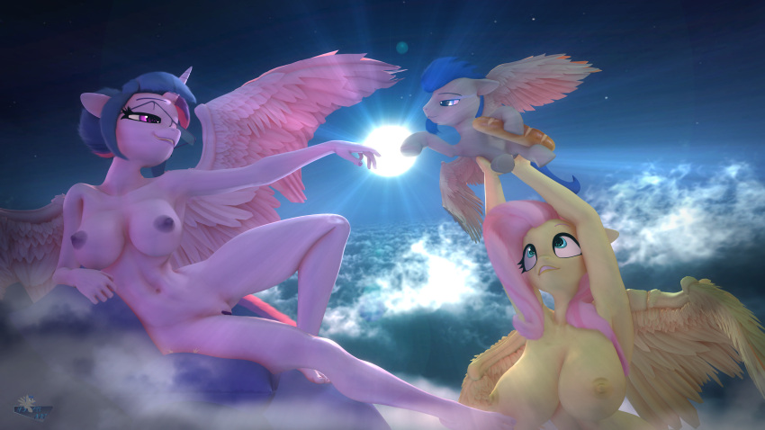 16:9 3d 3d_(artwork) 4k absurd_res anthro art_reference classic digital_media_(artwork) equid equine female feral fluttershy_(mlp) friendship_is_magic group hasbro hi_res hooves-art hooves-art_(oc) horn horse male mammal my_little_pony pegasus pony princess_twilight_sparkle_(mlp) source_filmmaker twilight_sparkle_(mlp) unicorn widescreen wings