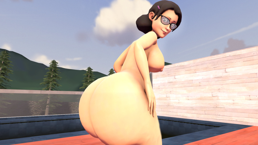 1girls 3d ass big_ass big_breasts big_butt brown_hair butt butt_crack cheesy_sfm female female_only glasses huge_ass huge_butt miss_pauling naked nude nude_female outside pauling sfm solo source_filmmaker team_fortress_2 tf2