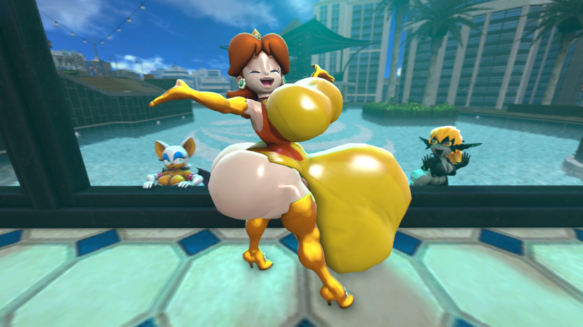 1futa 2girls 3d 3d_model balls_in_bodysuit blonde_hair brown_hair bulge earrings futa_focus futanari gigantic_breasts gloves high_heels hyper hyper_ass hyper_balls hyper_breasts hyper_penis imp_midna light-skinned_futanari mario_(series) mario_and_sonic_at_the_olympic_games midna mobian mobian_(species) mobian_bat nintendo no_helmet_imp_midna penis_bulge presenting princess_daisy red_eyes rouge_the_bat sega shaved_armpit shiny_skin shocking_(artist) sonic_(series) sonic_adventure_2 sonic_the_hedgehog_(series) source_filmmaker tagme teal_eyes the_legend_of_zelda thighhighs twilight_princess