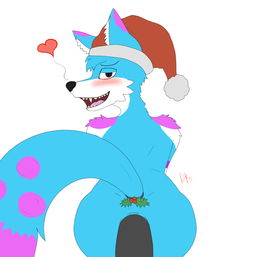 anal anal_sex anthro canid canine christmas clothing destruteka duo fox hat headgear headwear hi_res holidays male male/male male_penetrated male_penetrating male_penetrating_male mammal penetration santa_hat sex