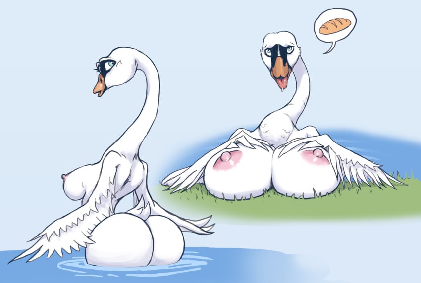 anthro areolae ass ass batesz big_ass big_breasts big_butt bird breasts bubble_butt busty female female_focus female_only hourglass_figure huge_breasts large_breasts nipples nude nude_female nudity pose posing solo swan tagme wide_hips