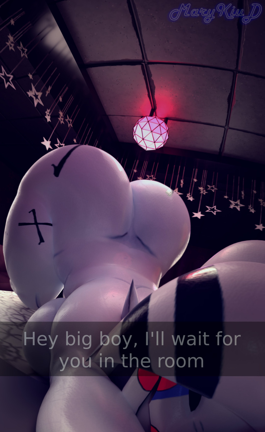 3d bed big_ass big_breasts cryptiacurves curvy five_nights_at_freddy's fredina's_nightclub marie_(cally3d) naked puppet_(fnaf) room solo voluptuous wanting_sex