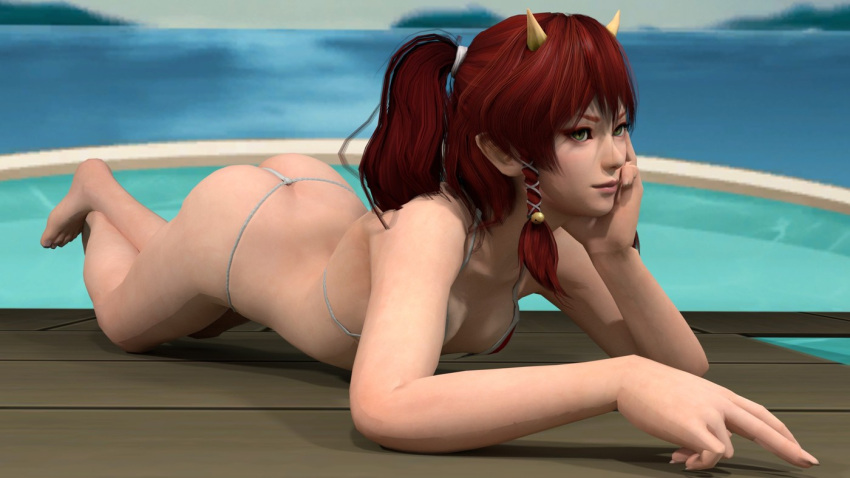 1girls 3d ass bikini breasts dead_or_alive dead_or_alive_xtreme_venus_vacation feet female female_only horns kanna_(dead_or_alive) oni photonlanccer