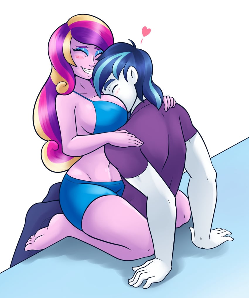 1boy 1boy1girl 1girls ambris big_breasts blonde_hair blue_hair bra breast_smother breasts closed_eyes dean_cadance equestria_girls face_in_breasts female friendship_games friendship_is_magic husband_and_wife imminent_sex large_breasts long_hair motorboating multicolored_hair my_little_pony pink_hair pink_skin princess_cadance_(mlp) purple_hair royalty shining_armor_(mlp) short_hair straddling straight teal_hair underwear white_skin