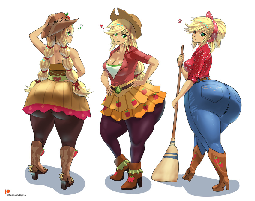 1girls applejack_(mlp) ass big_ass big_breasts blonde_hair boots bottom_heavy breasts bubble_butt cigusa equestria_girls eye_contact female friendship_is_magic green_eyes hasbro hat huge_ass large_ass long_hair looking_at_viewer looking_back my_little_pony patreon_username smooth_skin thick_ass thick_thighs thighs tight_clothing tight_pants url voluptuous white_background