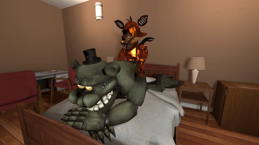 16:9 3d anthro canid canine dreadbear five_nights_at_freddy's five_nights_at_freddy's:_help_wanted fox grim_foxy male male/male male_only mammal sex ursid video_games widescreen yaoi yuuki_momofox