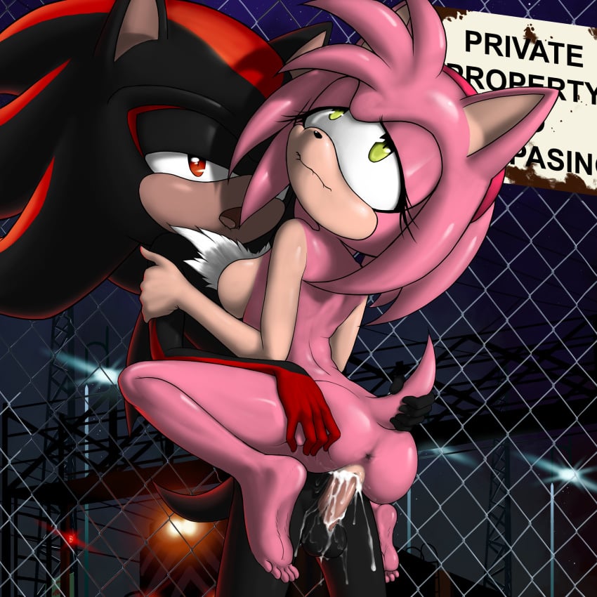 1:1 absurd_res accessory amy_rose anthro anus ass balls barefoot bite biting_lip biting_own_lip black_body bodily_fluids breasts butt_grab chest_tuft cum cum_in_pussy cum_inside cum_on_balls cum_on_leg cum_on_penis dash-the-cheetah duo embrace erection eulipotyphlan eye_roll eyelashes female fence genital_fluids genitals hair_accessory hairband half-closed_eyes hand_on_butt hedgehog hi_res humanoid_genitalia humanoid_penis humanoid_pussy lifted looking_at_viewer looking_pleasured male mammal naked narrowed_eyes night nude open_mouth outside penetration penis pink_body plantigrade pussy red_eyes red_stripes self_bite sex shadow_the_hedgehog smile sonic_(series) sonic_the_hedgehog_(series) straight stripes tail_grab tuft vaginal_penetration