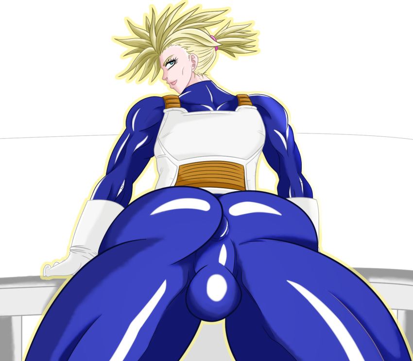 bad_anatomy balls_under_clothes battle_armor big_ass dildo_in_ass dragon_ball dragon_ball_z future_trunks hyperbolic_time_chamber saiyan_armor sissy solo_male super_saiyan thick_thighs trap trunks_briefs visualdrool