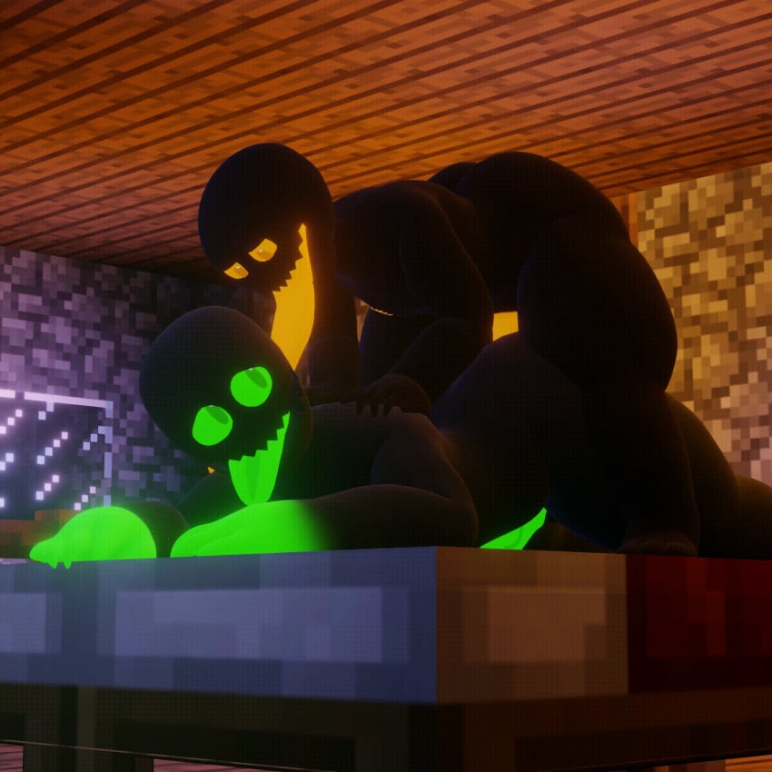 3d anal animated anxiboi big_ass enderman gay gif male/male male_only minecraft small_dom_big_sub thick_thighs