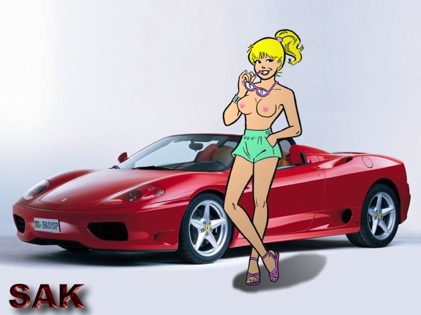 archie_comics betty_cooper blonde_hair breasts ferrari sak smile topless