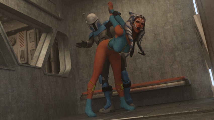 2girls 3d ahsoka_tano alexbridger alien alien_girl alien_humanoid arm_grab arms_behind_back arms_up big_breasts bo-katan_kryze bottomless bottomless_female breasts clothed clothing female female_focus female_only femdom gagged hair highres holding horn human human_on_humanoid humandom humanoid interspecies interspecies_yuri lezdom light-skinned_female light_skin lingerie mandalorian multiple_girls orange-skinned_female orange_body orange_skin red_hair revealing_clothes short_hair slave_ahsoka socks spanking standing star_wars star_wars_rebels tentacle_hair tied_up togruta yuri