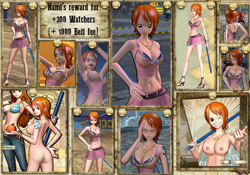 1girls 3d 3d_(artwork) big_breasts crafted_lightning female female_only nami one_piece one_piece:_pirate_warriors shounen_jump tagme