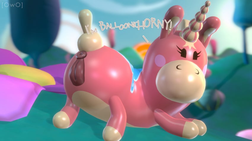 16:9 3d 4k absurd_res animate_inanimate anus balloon balloonicorn_(tf2) bunny_ears_(disambiguation) dialogue equid equine female feral genitals hi_res horn looking_back mammal narrowed_eyes owo_sfm pink_body pink_skin pussy pyroland rubber solo source_filmmaker tan_body tan_skin team_fortress_2 unicorn valve video_games widescreen