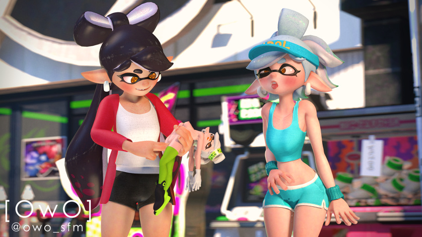 16:9 2020 2girls 3d armband aroused black_hair bodily_fluids booty_shorts bottomwear breath callie_(splatoon) cephalopod clothing cousins day doll double_fingering duo ear_flop ear_piercing ear_ring female female/female finger_fuck fingering genital_fluids hair hat headgear headwear hi_res humanoid inkling jacket jogging_outfit long_hair marie_(splatoon) marie_(wo262) marine mollusk navel nintendo outside owo_sfm piercing pointy_ears pseudo_hair pussy_juice scaroused shocked short_hair shorts smile source_filmmaker spats splatoon sports_bra squid_sisters_(splatoon) tentacle tentacle_hair topwear vaginal_penetration vest video_games visor_cap voodoo_doll white_hair white_skin widescreen yellow_eyes yuri