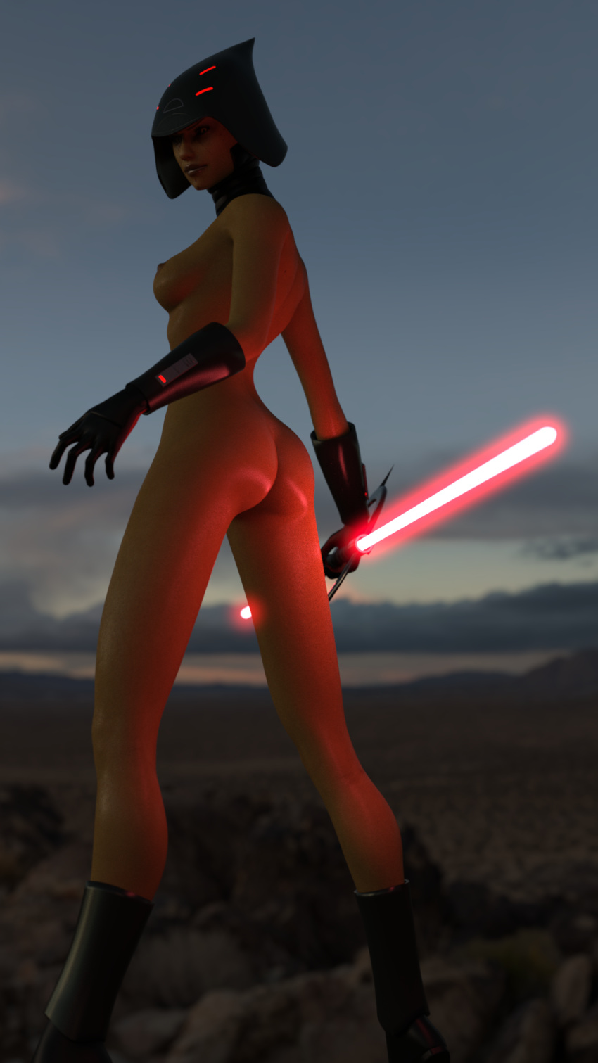 1girls 3d alien ass breasts female female_focus female_only highres humanoid inquisitor inquisitor_(star_wars) ipicklejuicei looking_at_viewer looking_back medium_breasts mirialan naked nipples nude pickle_juice pose pussy seventh_sister sideboob simple_background sith small_ass smile solo star_wars star_wars_rebels yellow_eyes