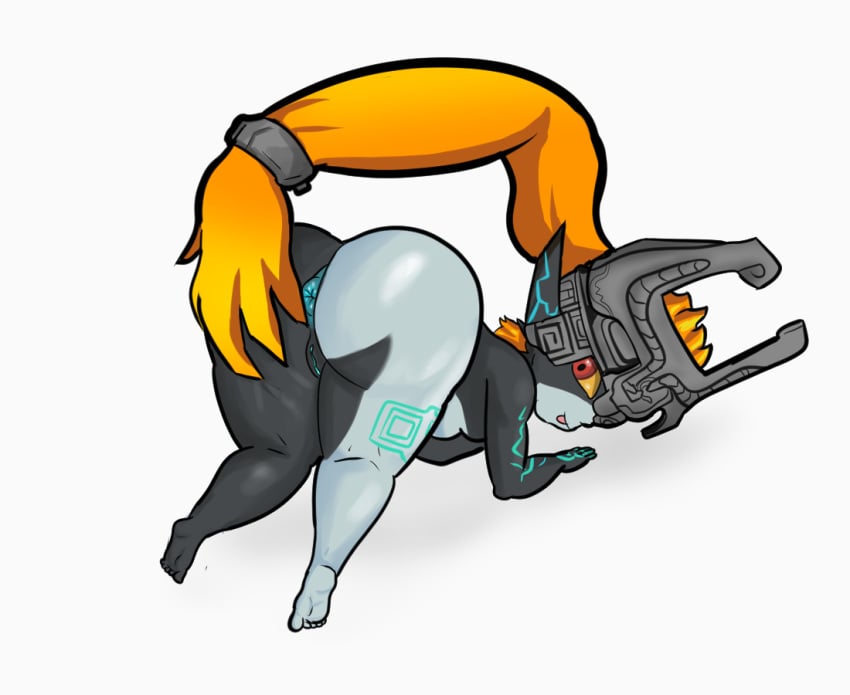 1girls anus ass baohda female female_only imp_midna midna orange_hair presenting shortstack solo spread_anus spread_ass the_legend_of_zelda twilight_princess white_background