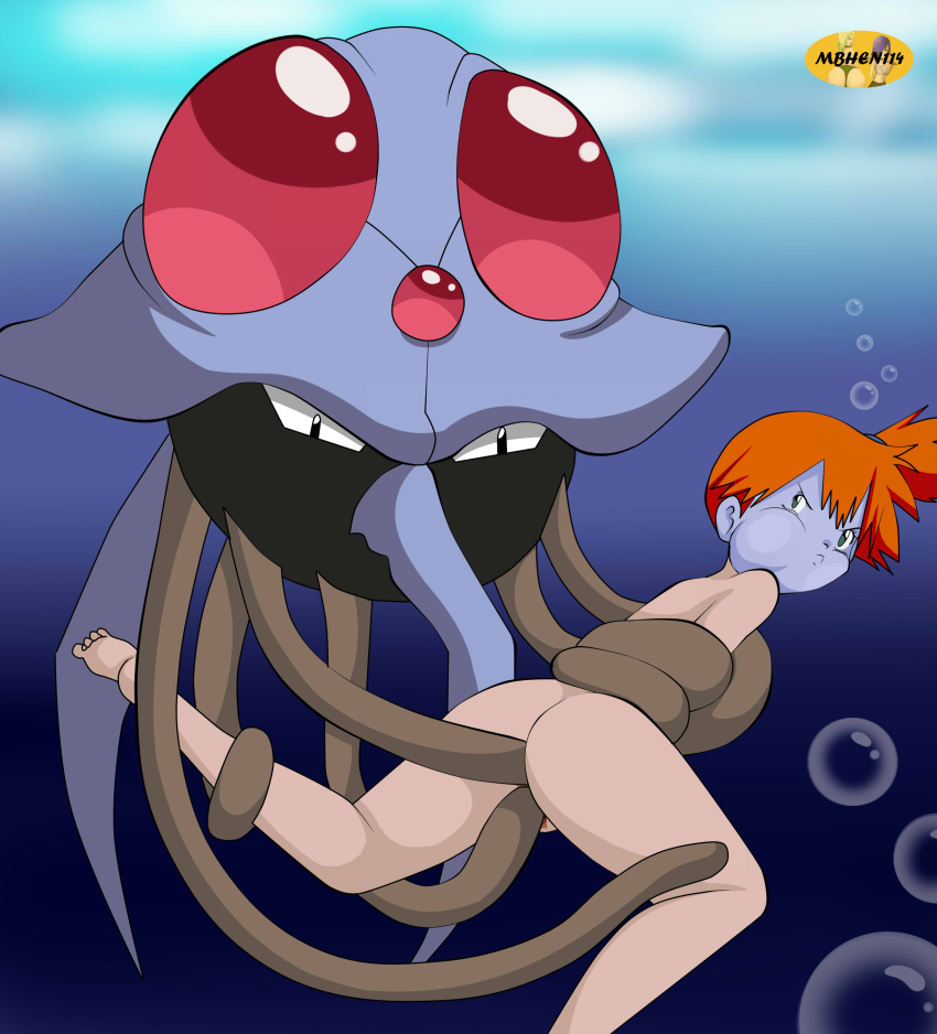 1girls anal anal_sex angry asphyxiation ass barefoot bubbles cheek_bulge drowning feet female green_eyes hypoxia kasumi_(pokemon) orange_hair pokemon pokemon_(anime) pokemon_on_female pokemon_rgby puffed_cheeks rape restrained soles tentacle tentacle_on_female tentacruel toes turning_blue underwater vaginal_penetration water