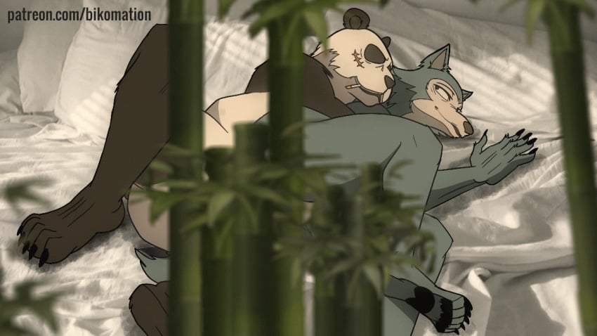 16:9 2d 2d_animation 5_fingers advertisement anal anal_sex animated anthro anthro_on_anthro anthro_penetrated anthro_penetrating anthro_penetrating_anthro ass bamboo bamboo_tree barefoot beastars bed bikomation black_body black_fur black_nose body_hair canid canine canis cigarette claws conditional_dnp digital_media_(artwork) duo embrace eye_scar facial_scar felid fingers frame_by_frame fur furniture gay giant_panda gouhin grey_body grey_fur half-closed_eyes legoshi_(beastars) looking_pleasured loop male male/male male_only male_penetrated male_penetrating male_penetrating_male mammal manly muscular muscular_anthro muscular_male narrowed_eyes naughty_face netflix nude pawpads plant scar scar_over_eye seductive sex short_playtime smile sofa tree ursid white_body white_fur widescreen wolf yaoi