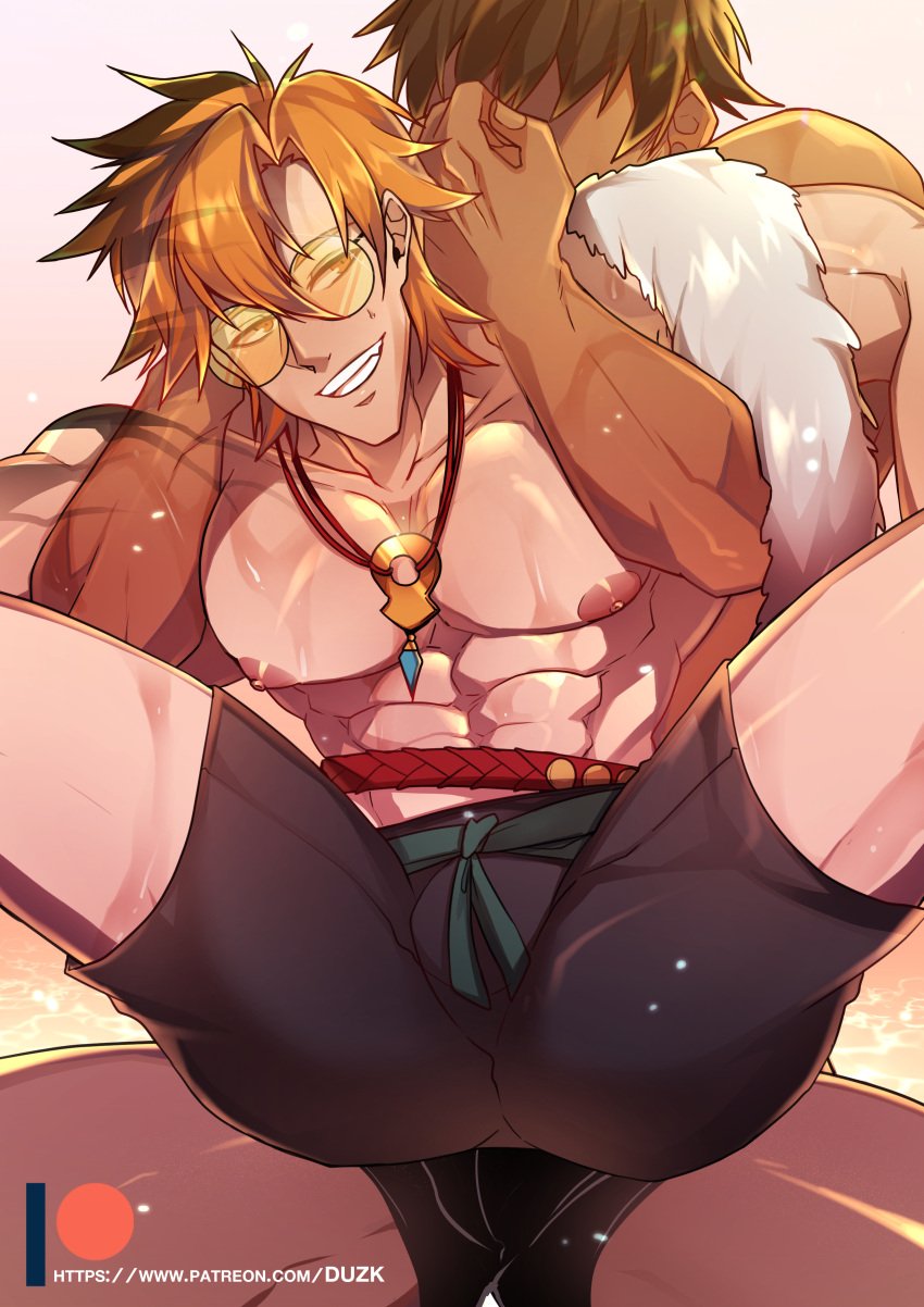 2boys bulge duzk fire_emblem fire_emblem:_three_houses fire_emblem_heroes male_only muscular_male orange_hair short_hair swimsuit sylvain_jose_gautier sylvain_jose_gautier_(summer) yaoi