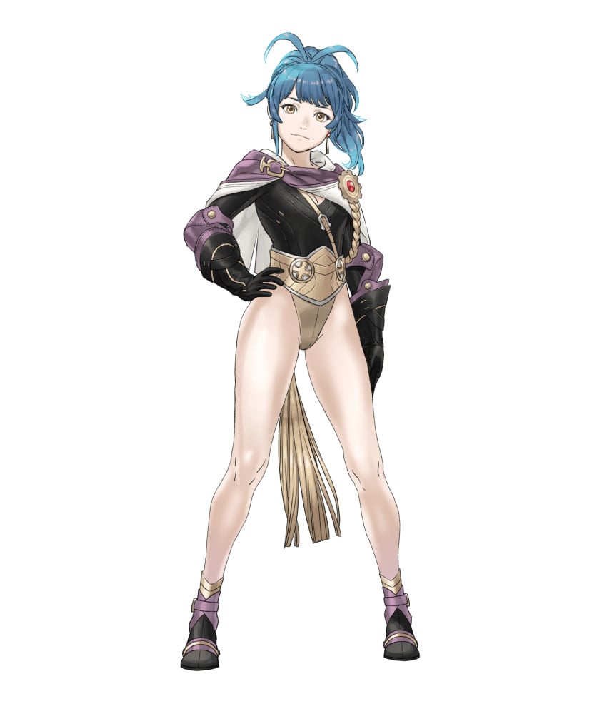 1girls bare_legs blue_hair edit fire_emblem fire_emblem_heroes looking_at_viewer no_pants pantsless reginn_(fire_emblem) smile solo solo_female