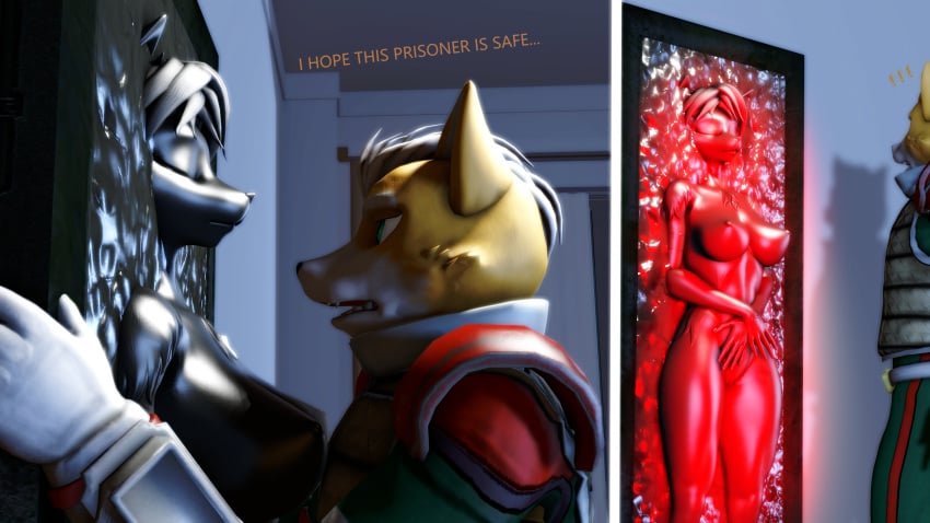 16:9 4k absurd_res anthro bound carbonite comic encasement english_text female fox_mccloud hi_res krystal male nintendo nude sfmcarbonfreezer star_fox star_wars straight text video_games widescreen