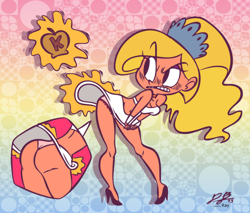 2013 apple_of_discord cartoon_network enf eris_(billy_and_mandy) goddess golden_apple high_heels panties pink_panties redblooper the_grim_adventures_of_billy_and_mandy upskirt