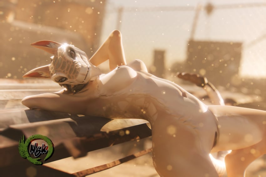 3d_(artwork) absurd_res animal_genitalia anthro blender_(artwork) breasts canid canine canine_genitalia digital_media_(artwork) fallout female fur genitals heterochromia hi_res hybrid inner_ear_fluff living_tail mammal microsoft naga6kiwi neck_tuft night_stalker_(fallout) nipples nude pit_viper rattlesnake reptile scales scalie snake snake_tail solo tail tuft unnamed_character unusual_anatomy unusual_tail viper