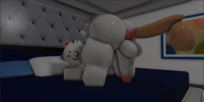 2boys 3d cat_ears disembodied_penis donut_anus feline femboy male penis_in_ass roblox robloxian self_upload tagme white_fur yopimz