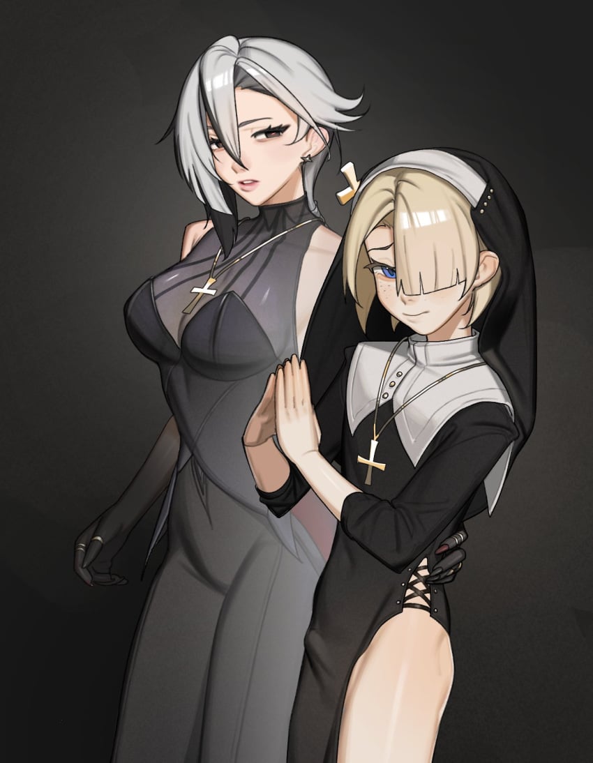 arlecchino_(genshin_impact) boner erection erection_under_clothes freminet_(genshin_impact) genshin_impact imminent_sex incest mother_and_son nun praying stepmother stepmother_and_stepson stepson