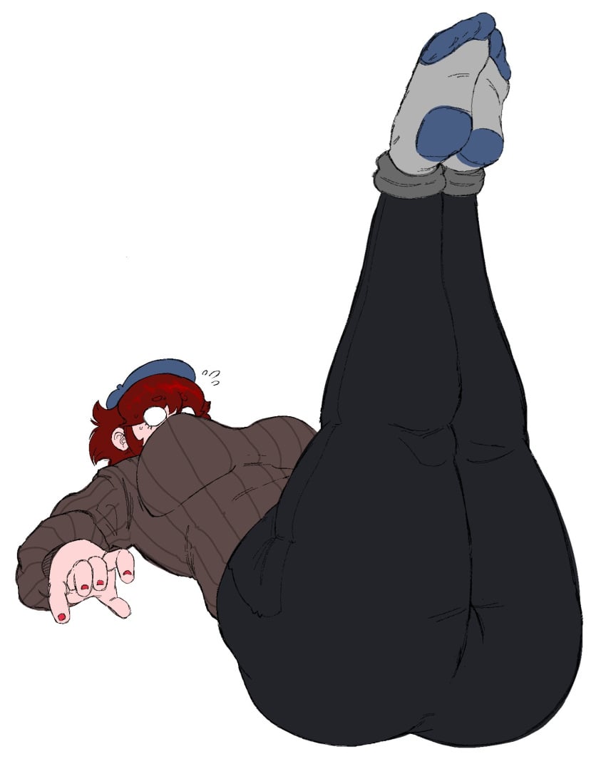 ass ass_focus big_breasts breasts brown_hair curvy curvy_figure dark_hair fat_ass feet_up female_focus female_only friday_night_funkin friday_night_funkin_mod girlfriend_(friday_night_funkin) korean_nooby(artist) legs legs_up mistful_crimson_morning sweater thick_legs thick_thighs voluptuous