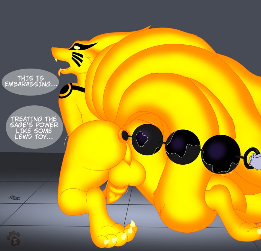 2020 5_toes all_fours ambiguous_gender anal anal_bead_pull anal_beads anal_sex animal_genitalia animal_penis anthro anus ass backsack balls big_balls big_butt canid canine canine_penis dialogue disembodied_hand duo east_asian_mythology embarrassed english_text exhausted fingering forced fox fur furry furry_only genitals glowing glowing_eyes hand_on_butt hi_res holding_object kneeling kurama ky_(malamute) looking_back male male/ambiguous mammal motion_lines multi_tail mythology naruto naruto_shippuden nude open_mouth oral orange_body orange_fur orb penetration penis perineum puffy_anus rape sex_toy sheath simple_background solo_focus solo_male tailed_beast teeth text toes tongue tongue_out toying_partner yellow_body yellow_fur