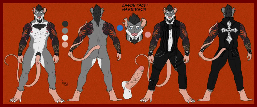 anthro furry gammauzumaki ghunter hunterramirez male model_sheet solo