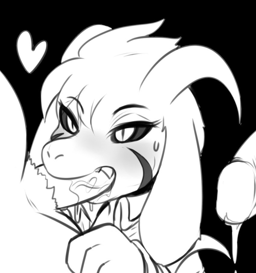 asriel_dreemurr asriel_dreemurr_(god_form) blowjob cum deepthroat deepthroat_smile fangs fellatio lasso_(artist) oral rule_63 undertale