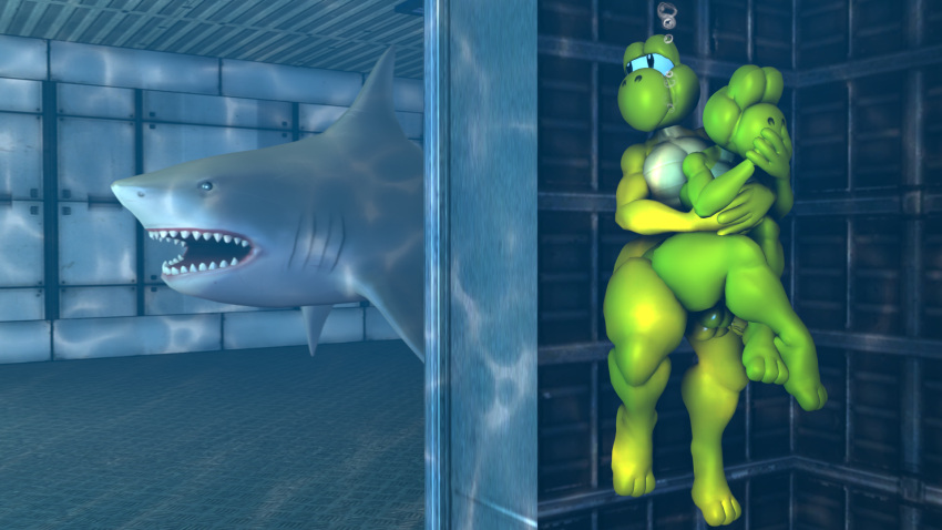 16:9 3d age_difference anthro asphyxiation balls barefoot brother brothers covering covering_mouth curvy_figure daemont92 digital_media_(artwork) drowning duo feet fish genitals hi_res hiding hug hugging_from_behind koopa koopa_troopa male male/male marine mario_(series) nintendo nude older_male penis scalie shark sibling skinny_dipping source_filmmaker thick_thighs underwater video_games voluptuous water wide_hips widescreen younger_male