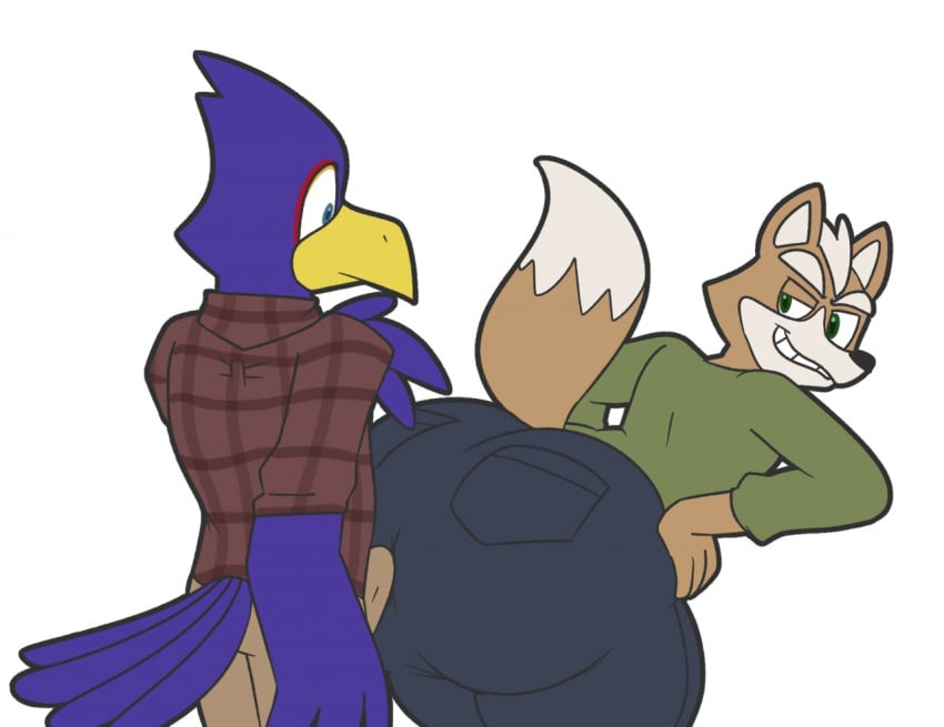 2boys anthro ass avian big_ass big_butt bird bulge colelucario erection falco_lombardi fat_ass fat_butt fox fox_mccloud furry furry_only gay hyper hyper_ass hyper_butt male male/male male_only nintendo star_fox tagme thick thick_ass vulpine