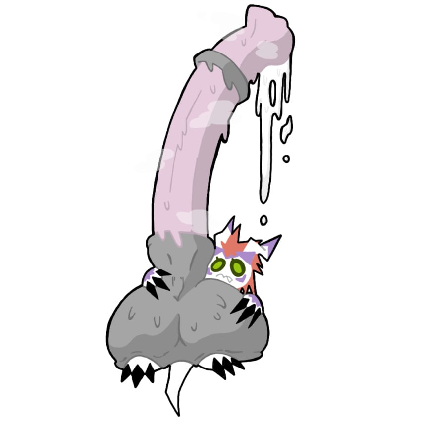 alpha_channel animal_genitalia animal_penis anthro anthro_only balls bandai_namco big_penis bodily_fluids claws cum digimon digimon_(species) equine_genitalia equine_penis feral fur genital_fluids genitals gomamon green_eyes huge_cock hyper hyper_genitalia hyper_penis knil_(artist) male male_only musk musk_clouds penis simple_background solo sweat sweaty_balls sweaty_genitalia sweaty_penis transparent_background white_body white_fur