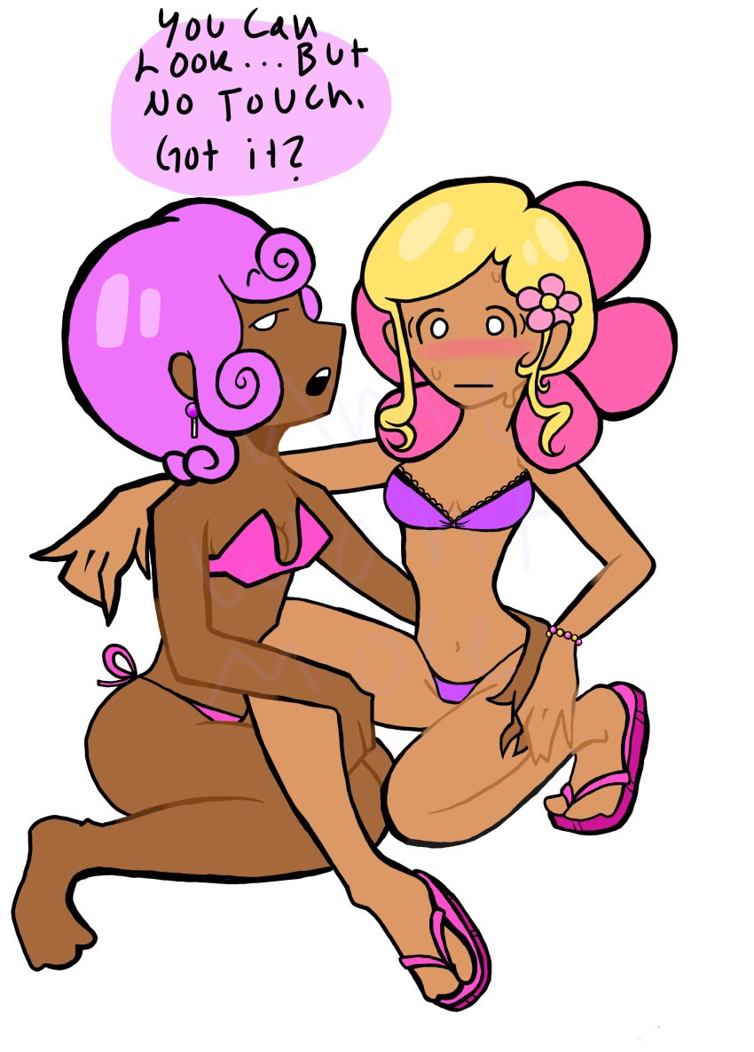 battle_for_bfdi battle_for_dream_island flower_(bfdi) flowerpop gijinka lollipop_(bfdi) mmewantmore object_shows tagme