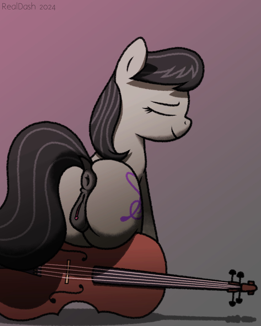 anus bowed_string_instrument cello closed_eyes equid equine female friendship_is_magic genitals hasbro hi_res horse mammal musical_instrument my_little_pony octavia_(mlp) pony pussy realdash shadow sitting smile solo string_instrument