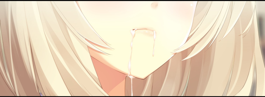 ashishun blonde_hair blush close-up cum cum_in_mouth face female game_cg highres kokonoka nose primal_x_hearts sasorigatame short_hair