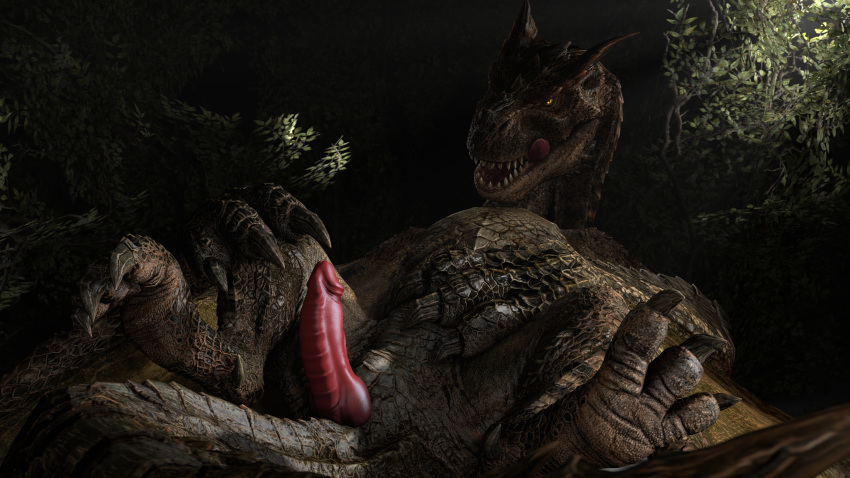 16:9 2020 3d 4k absurd_res animal_penis brute_tigrex capcom claws detailed_background erection feral flying_wyvern forest genitals hi_res ivorylagiacrus legs_up licking licking_lips looking_at_viewer lying male monster_hunter night on_back open_mouth paws penis plant presenting presenting_penis scalie sharp_claws sharp_teeth solo source_filmmaker spread_legs spreading suggestive teeth tigrex tongue tongue_out tree video_games widescreen