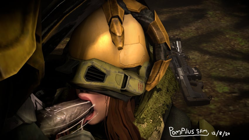 1boy 1girls 2020 3d armor blowjob cum cum_in_mouth cum_string dripping_cum female female_human female_spartan_(halo) halo_(series) hand_on_head helmet human interspecies male male_sangheili_(halo) oral_sex pompilus_sfm_twitter(artist) possible_rape sangheili spartan_(halo) straight